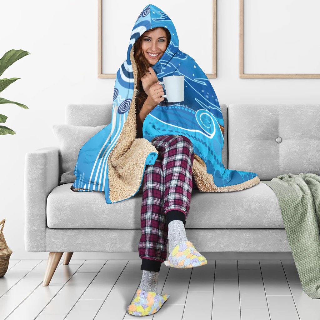 hoodie-blanket-aboriginal-view-sea-with-fish-and-boat