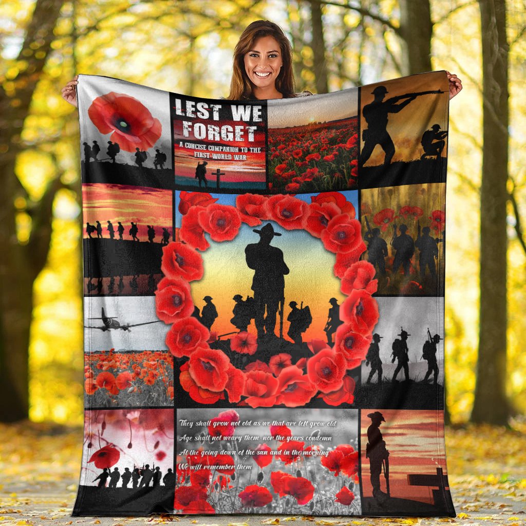 ANZAC Premium Blanket - Always Remember Australia's Soldiers - Vibe Hoodie Shop