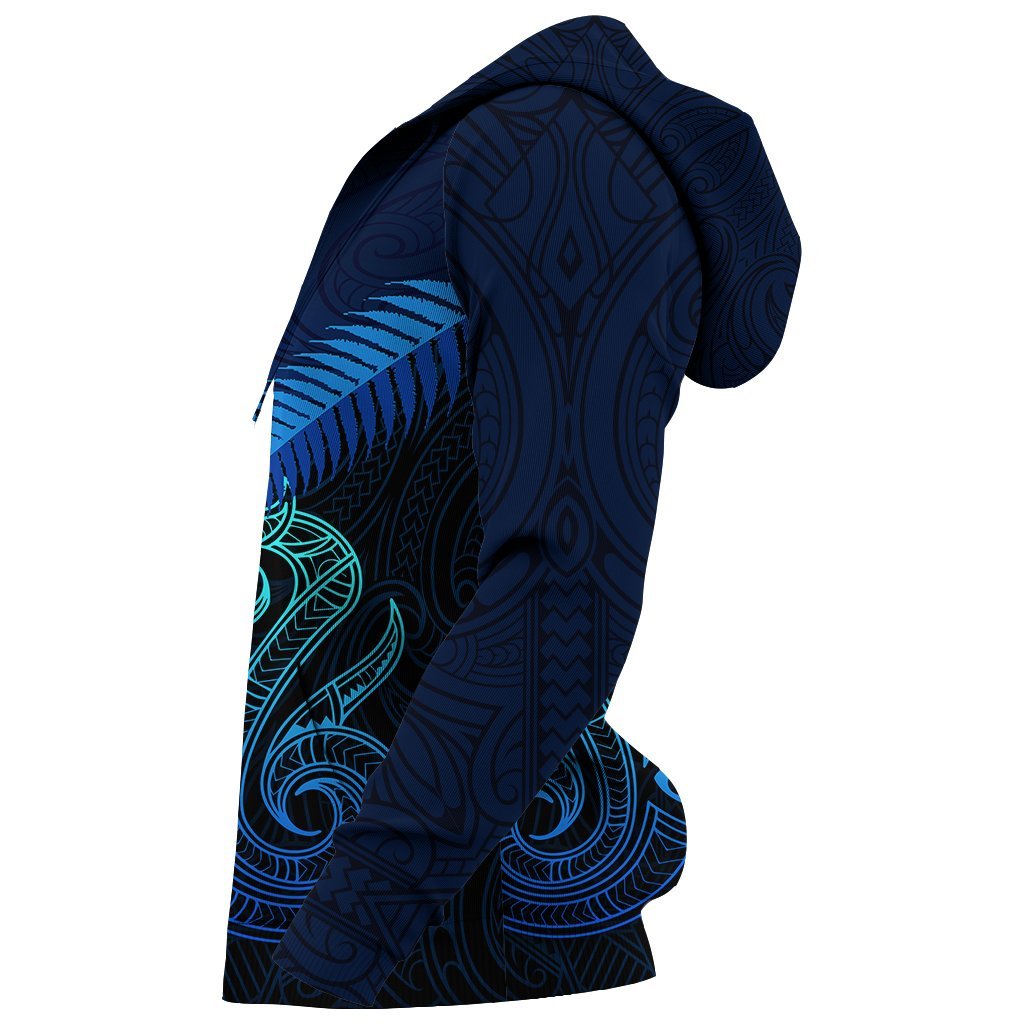 Maori Manaia New Zealand Zip Up Hoodie Blue - Vibe Hoodie Shop