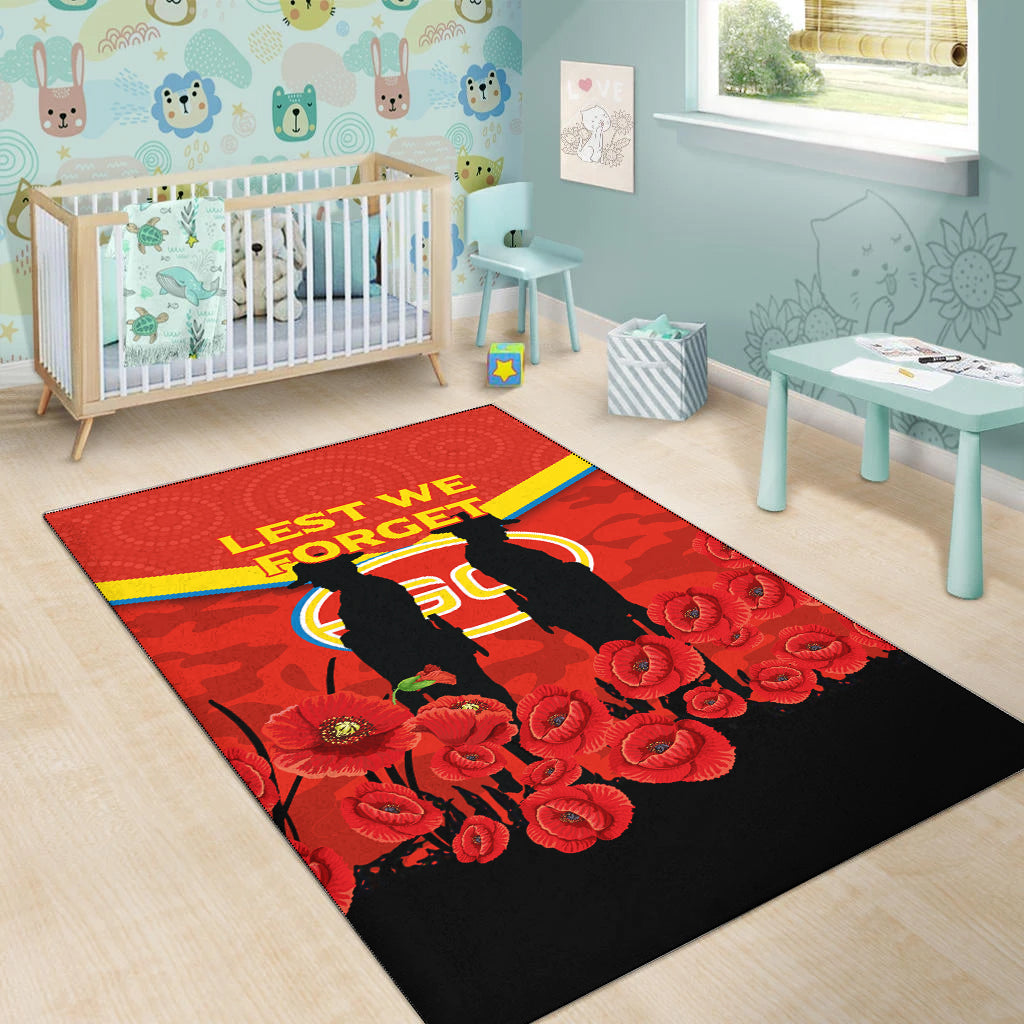 Gold Coast Suns ANZAC Day Area Rug - Indigenous Art - - Vibe Hoodie Shop