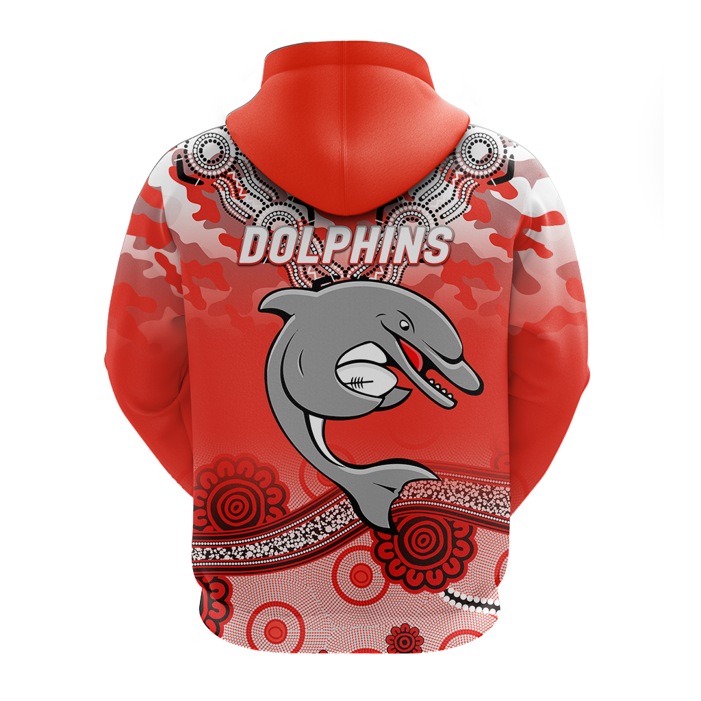 Dolphins Rugby ANZAC Day Camouflage Indigenous Art Hoodie - LT12 - Vibe Hoodie Shop
