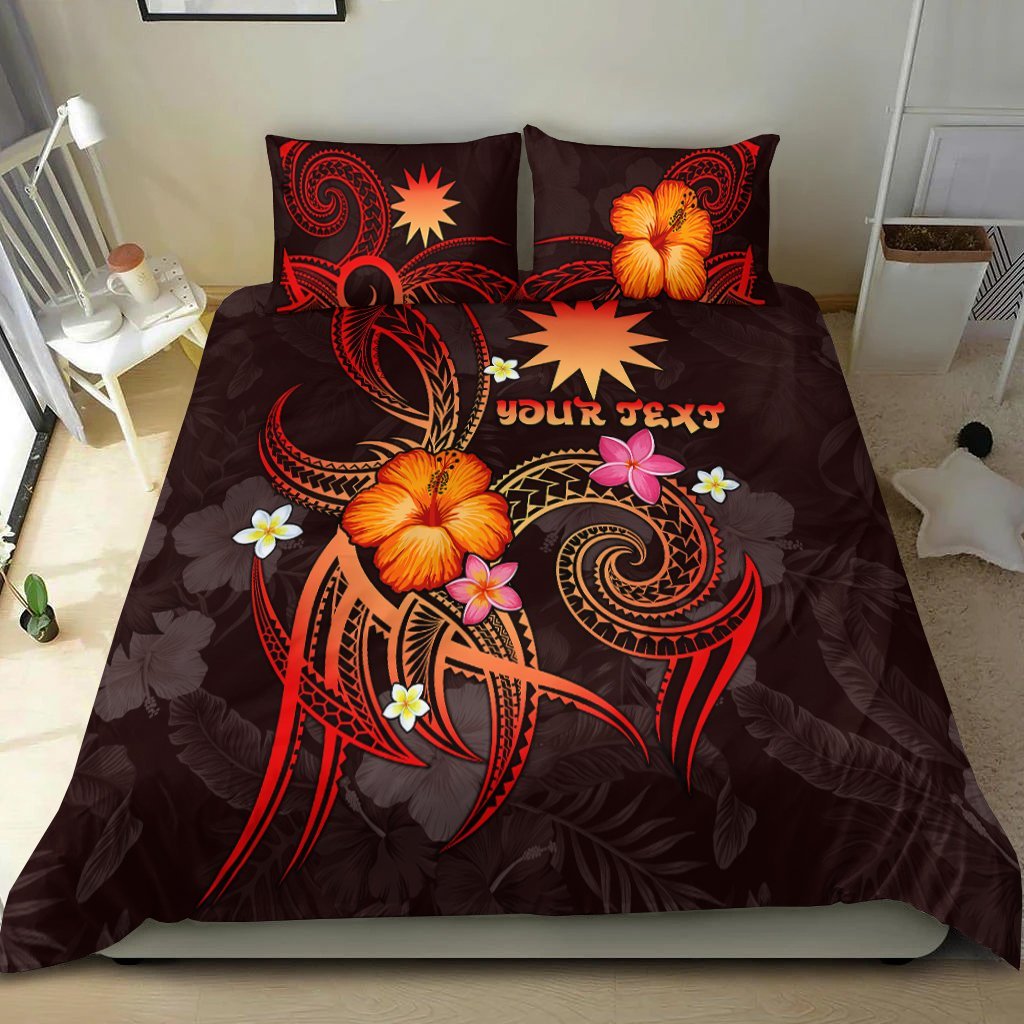 Nauru Polynesian Personalised Bedding Set - Legend of Nauru (Red) - Vibe Hoodie Shop