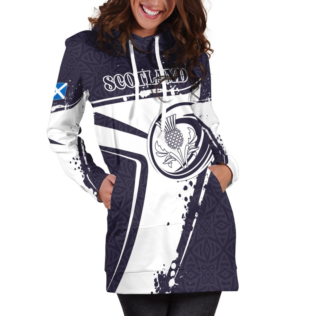 (Custom Text) Scotland Rugby Personalised Hoodie Dress - Scottish Rugby - Vibe Hoodie Shop