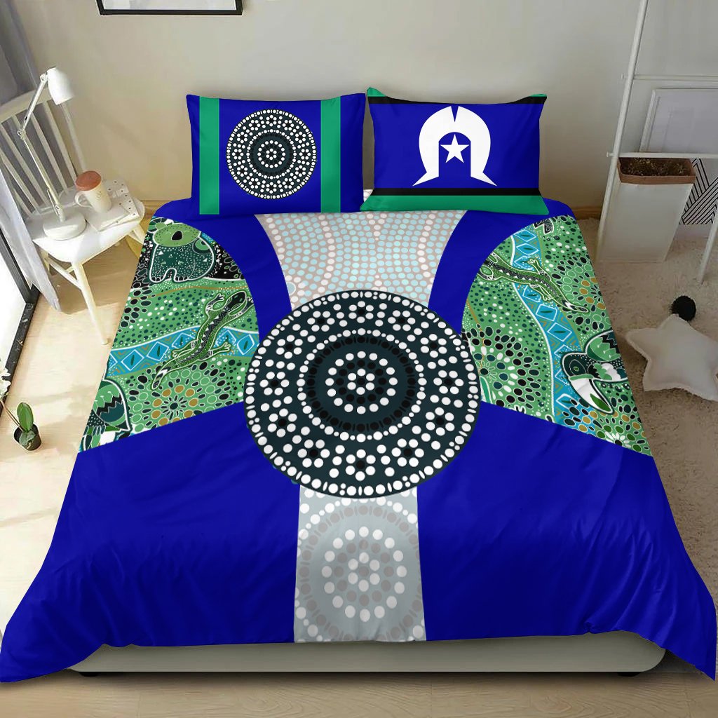 Bedding Set - Flag of Torres Strait Islanders - Vibe Hoodie Shop