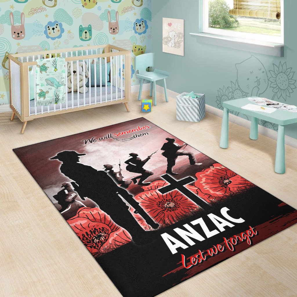 ANZAC Day Area Rug - We Will Remember Them Special Version - Vibe Hoodie Shop