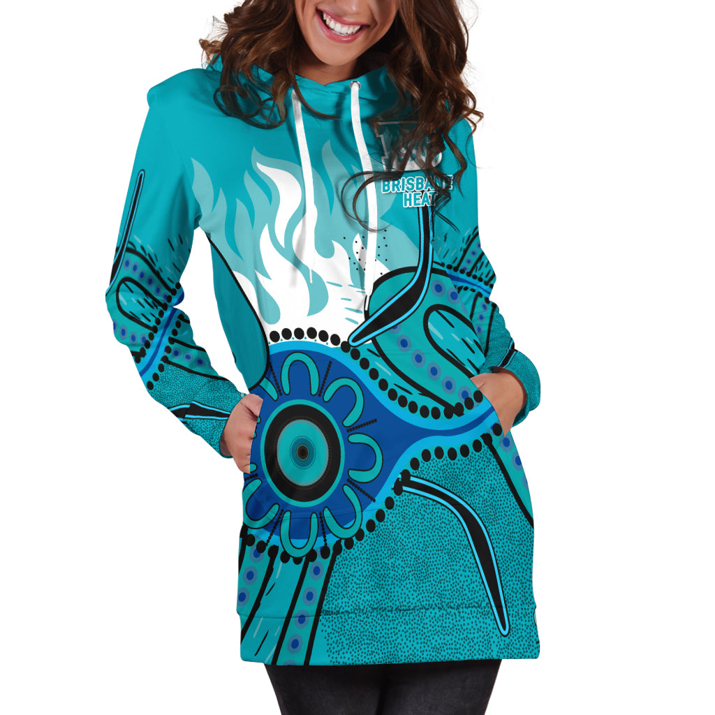 Brisbane Heat Aboriginal Cricket 2022 Hoodie Dress - - Vibe Hoodie Shop