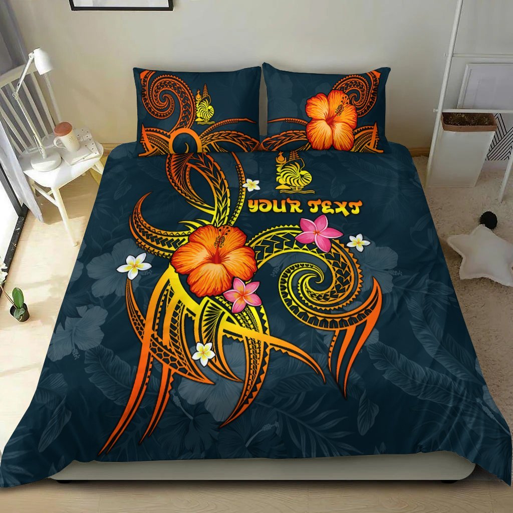 New Caledonia Polynesian Personalised Bedding Set - Legend of New Caledonia (Blue) - Vibe Hoodie Shop
