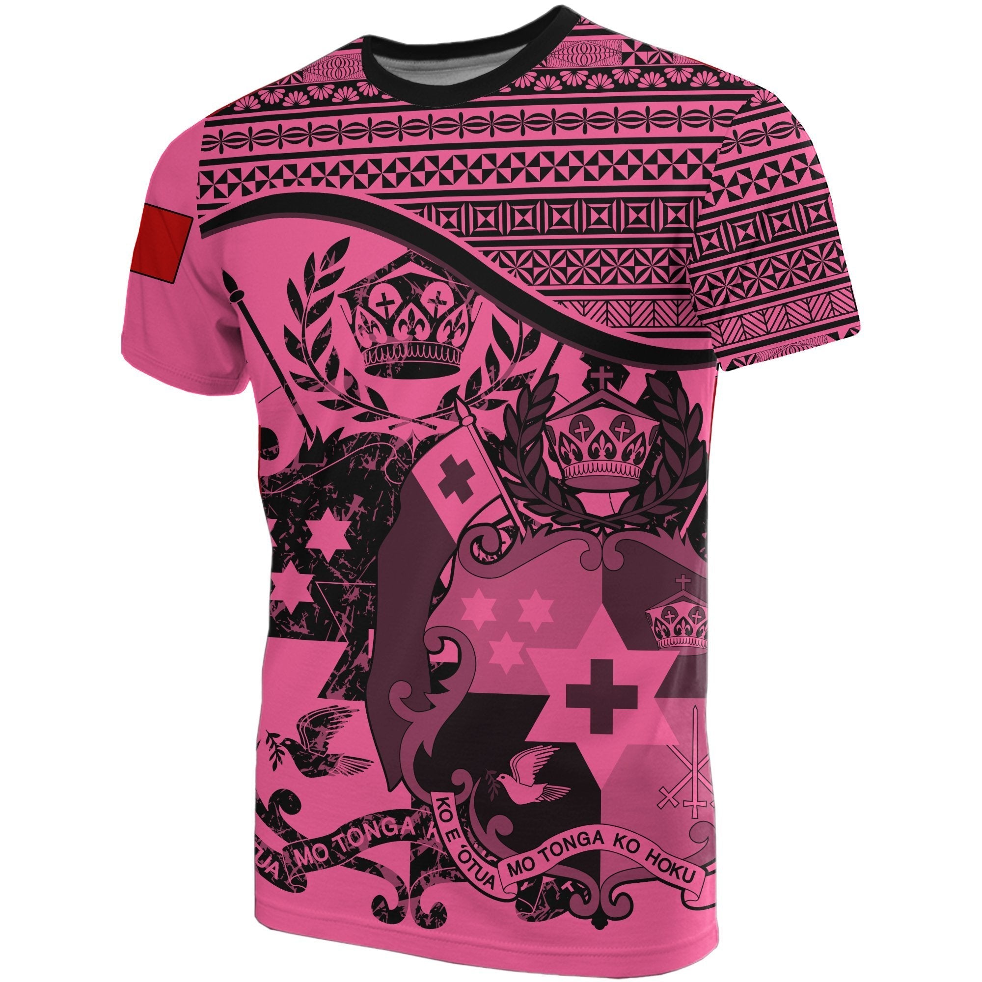 Tonga Pink Coat Of Arms T shirt - Vibe Hoodie Shop