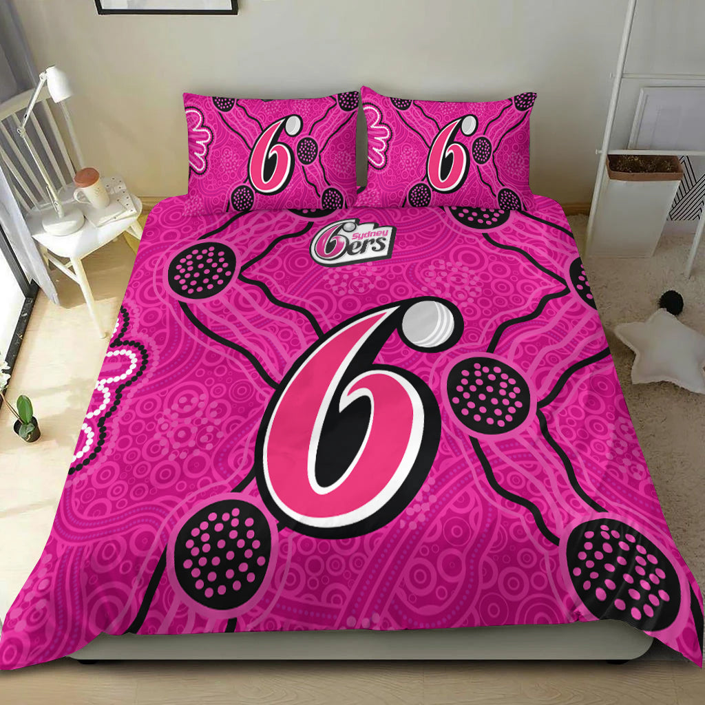 Sydney Sixers Bedding Set - Aboriginal Dot Painting - - Vibe Hoodie Shop