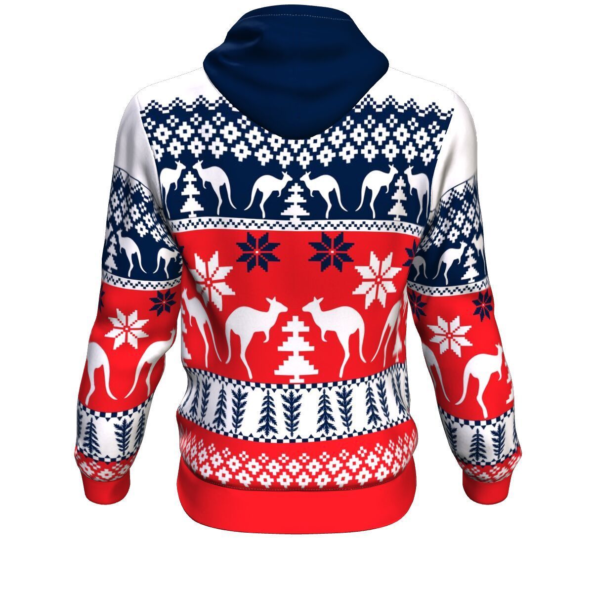 Christmas Hoodie - Kangaroo Hoodie Snowflakes - All Over Print - Unisex - Vibe Hoodie Shop