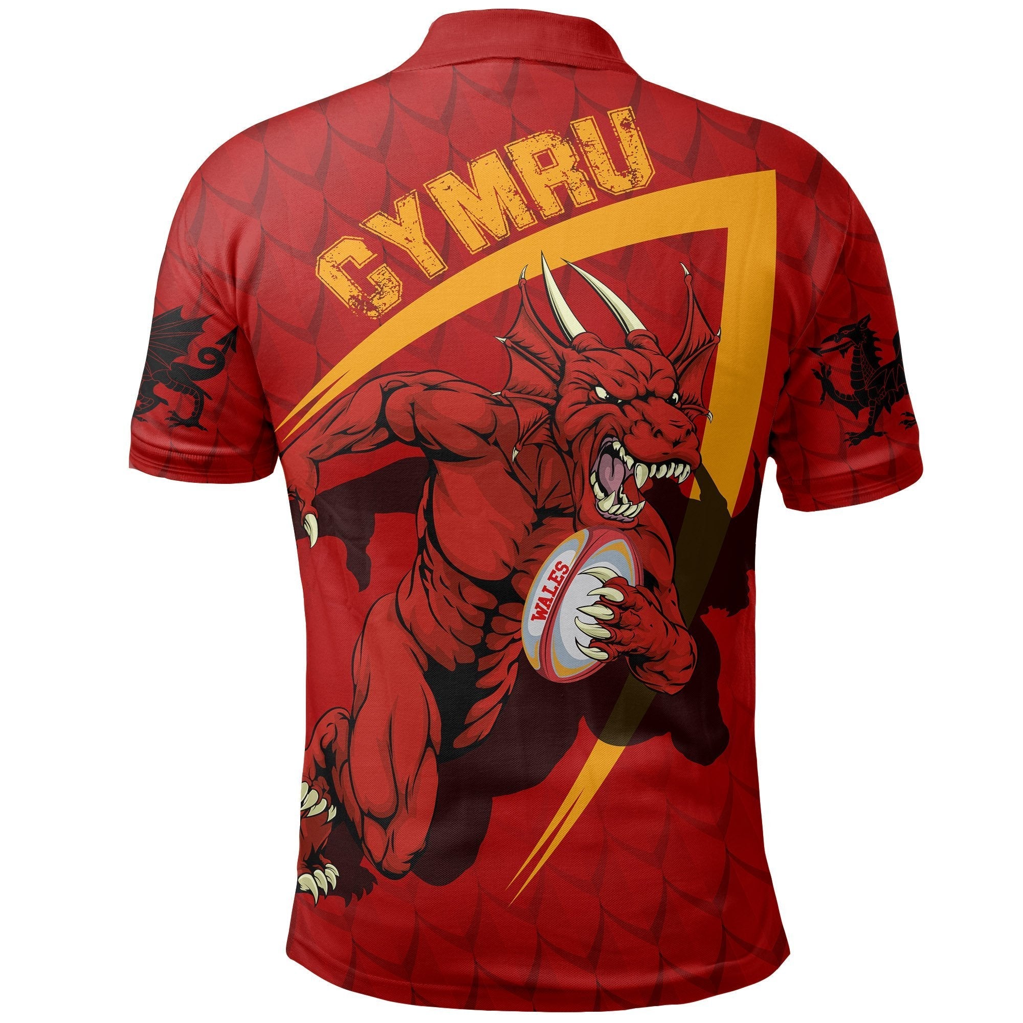 Wales Polo Shirt - Welsh Dragon Rugby Champion - Vibe Hoodie Shop