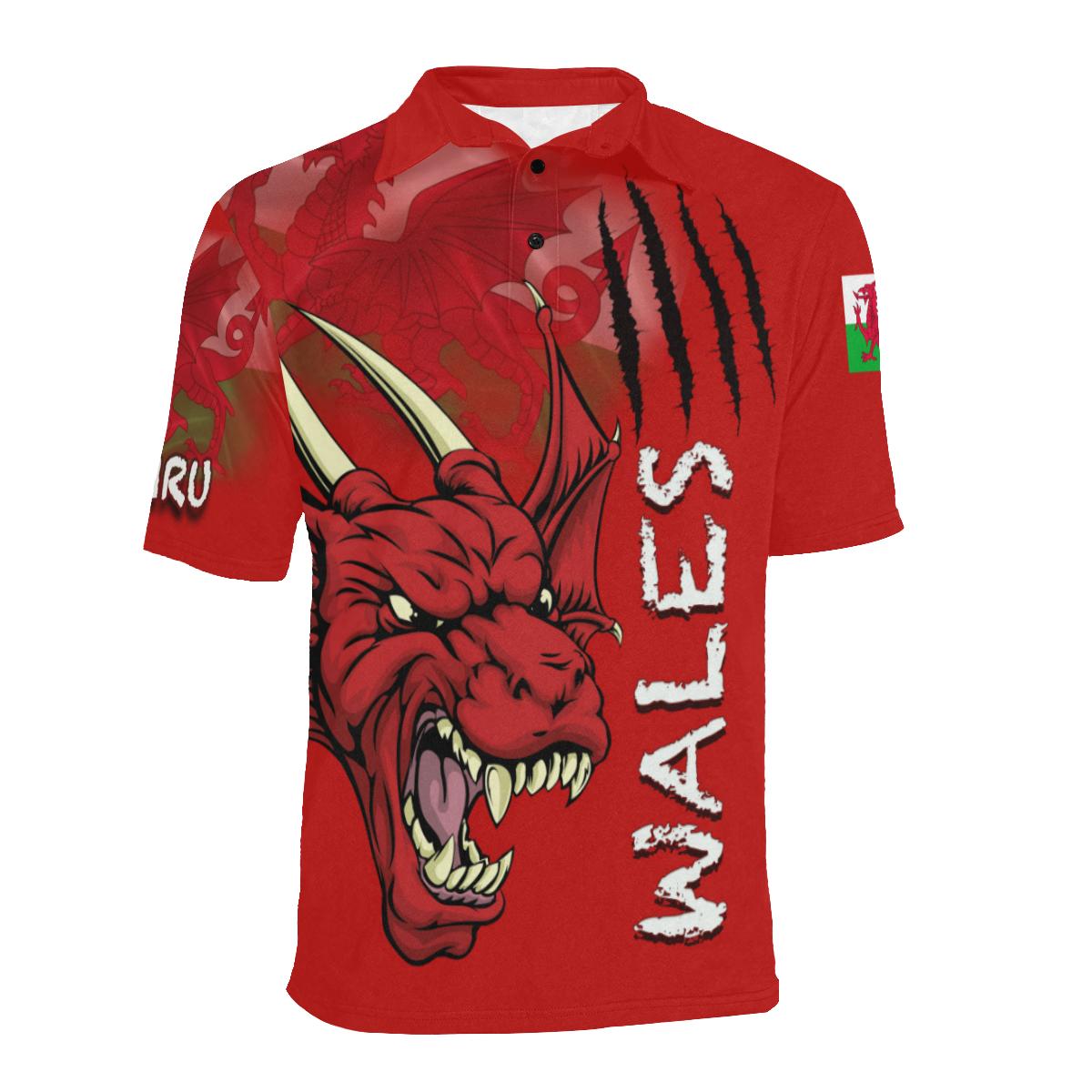 Wales Polo Shirt Cymru Dragon - Vibe Hoodie Shop