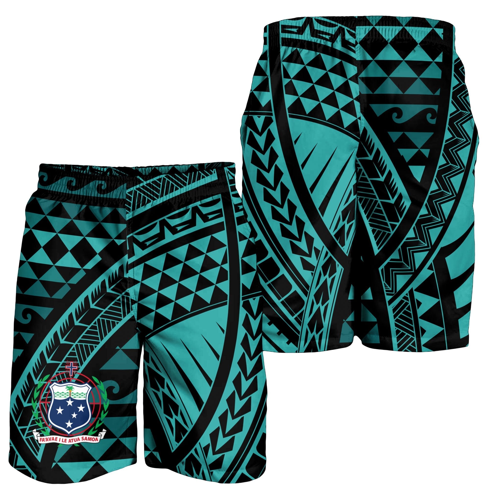 Samoa Men's Shorts - Tribal Seamless Pattern - Vibe Hoodie Shop