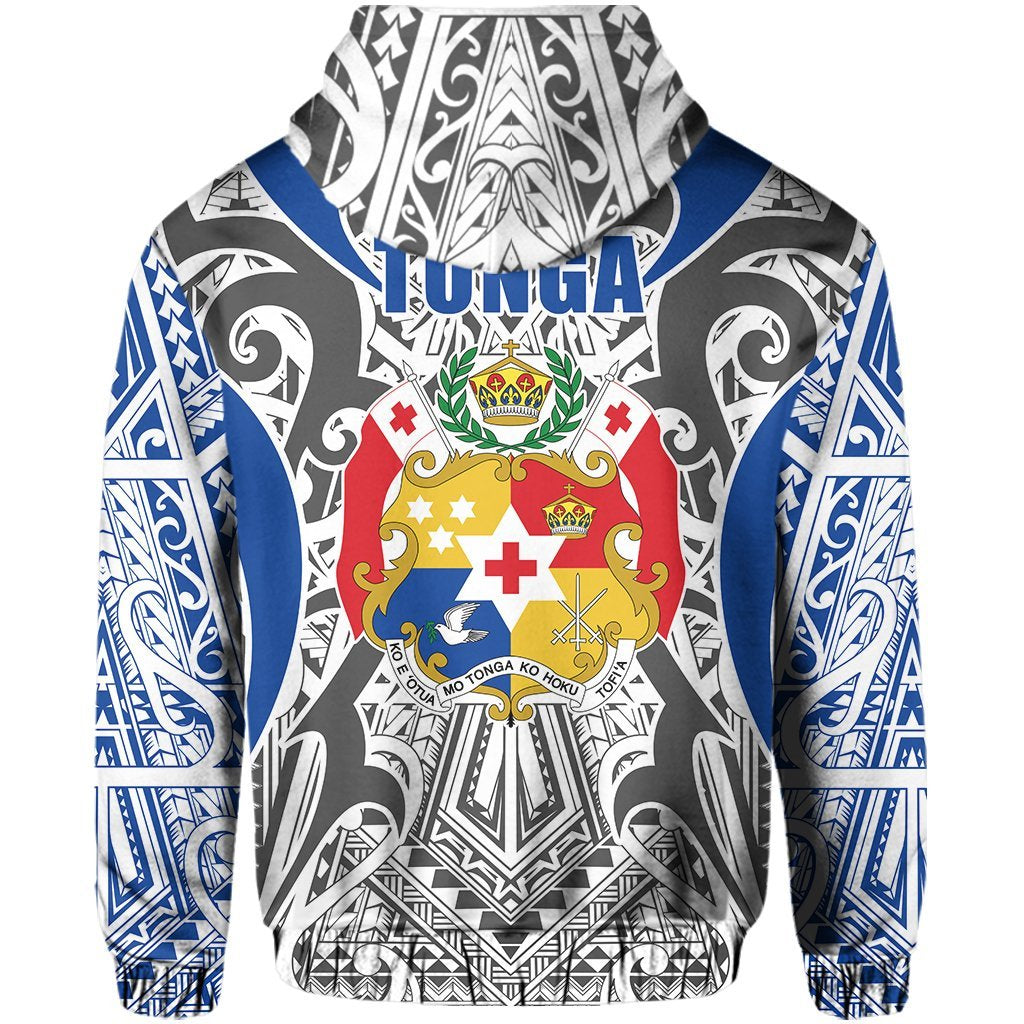 Tonga Hoodie - Kingdom Of Tonga Pullover White Blue - Vibe Hoodie Shop