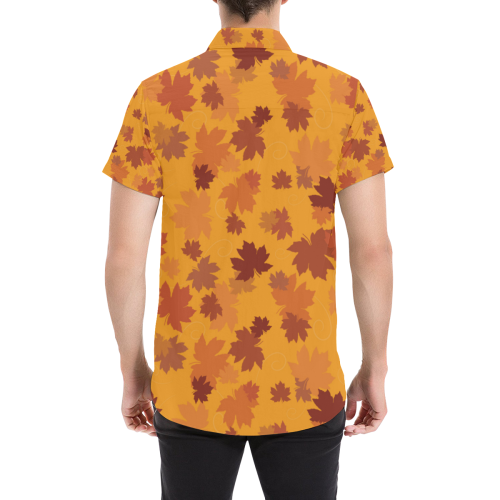 Canada Maple Leaves Pattern Men's Short Sleeve Shirt - Vibe Hoodie Shop