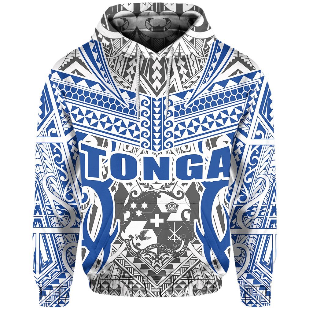 Tonga Hoodie - Kingdom Of Tonga Pullover White Blue - Vibe Hoodie Shop