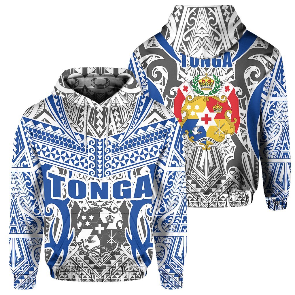 Tonga Hoodie - Kingdom Of Tonga Pullover White Blue - Vibe Hoodie Shop