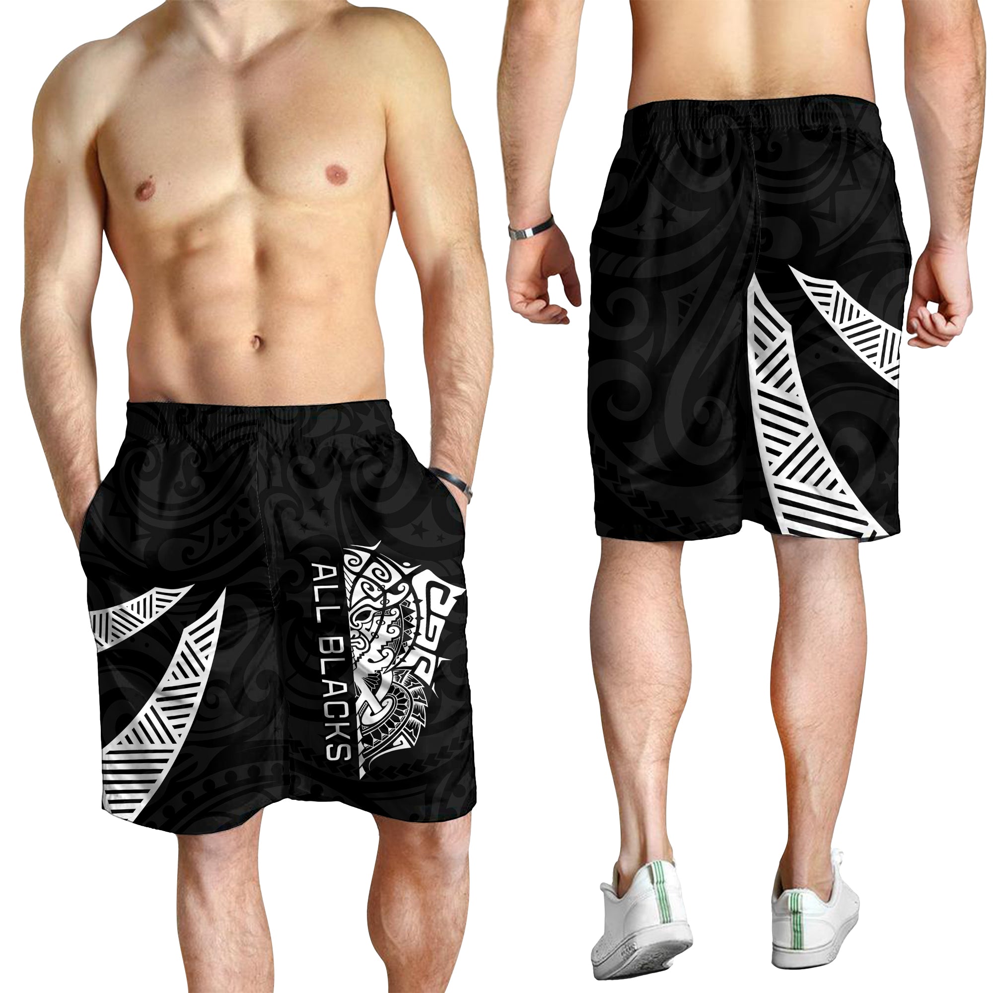 New Zealand Rugby Men Shorts Haka mix Ta Moko - Vibe Hoodie Shop