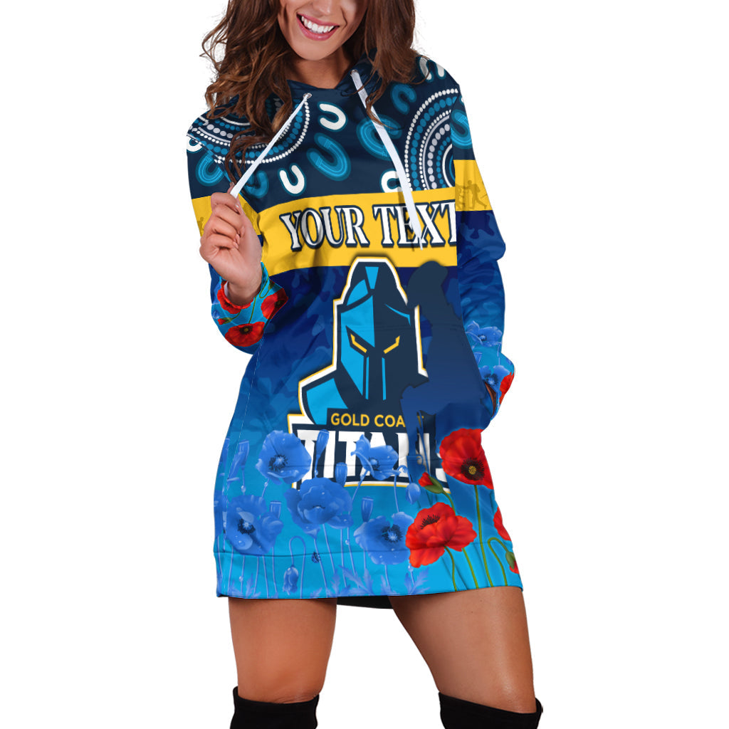 (Custom Personalised) Titans ANZAC 2022 Hoodie Dress Gold Coast Aboriginal Lest We Forget - Vibe Hoodie Shop