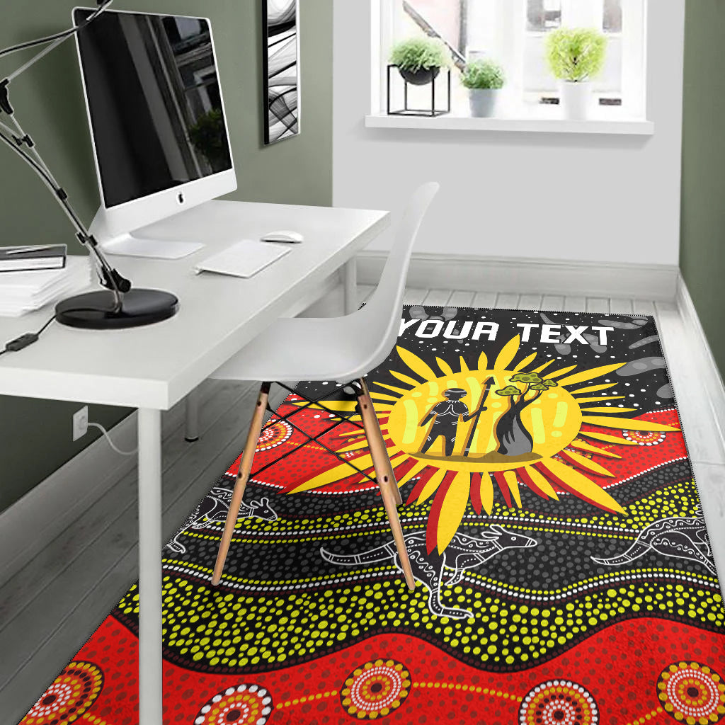 (Custom Personalised) Aboriginal Flag Area Rug Energetic Aussie - Vibe Hoodie Shop