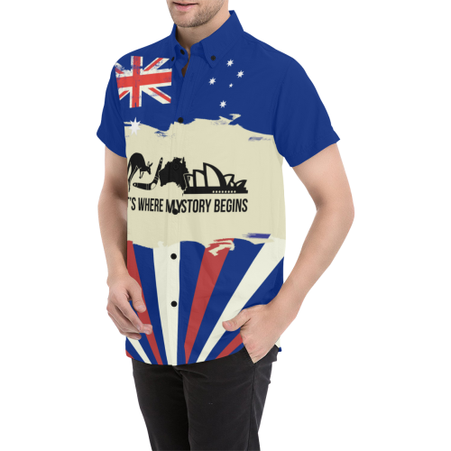 Australia - It's Where My Story Begins Men's Short Sleeve Shirt - Vibe Hoodie Shop