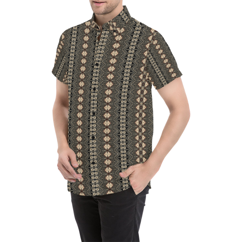 Tapa Cloth 38 All Over Print Short Sleeve Shirt - Vibe Hoodie Shop