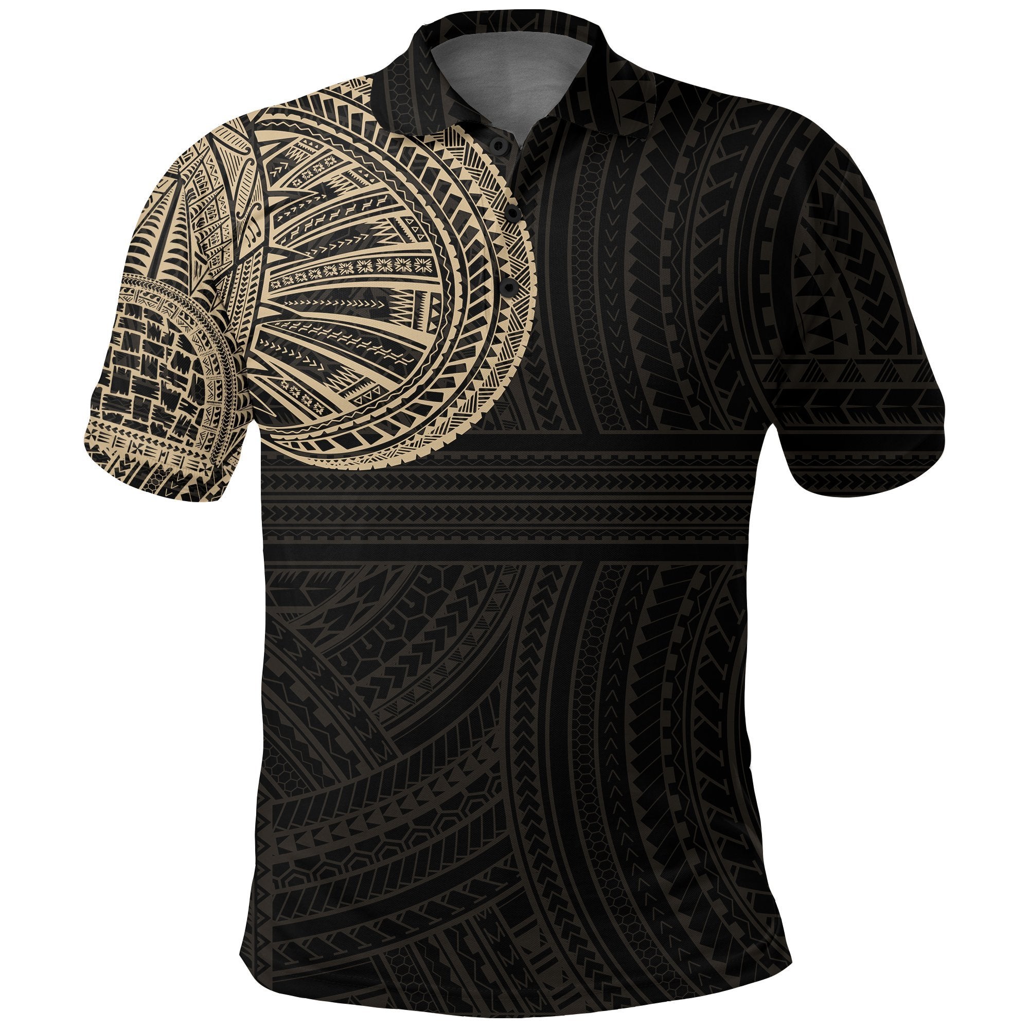 Tribal Tattoo Polo Shirt, Polynesian Golf Shirt - Vibe Hoodie Shop