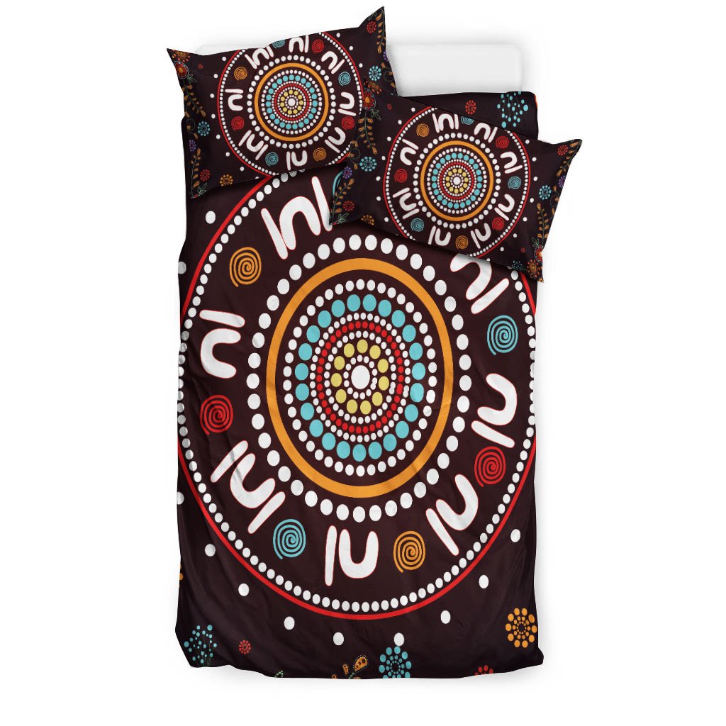 Aboriginal Bedding Set - Meeting Place Aboriginal Art Painting - Vibe Hoodie Shop