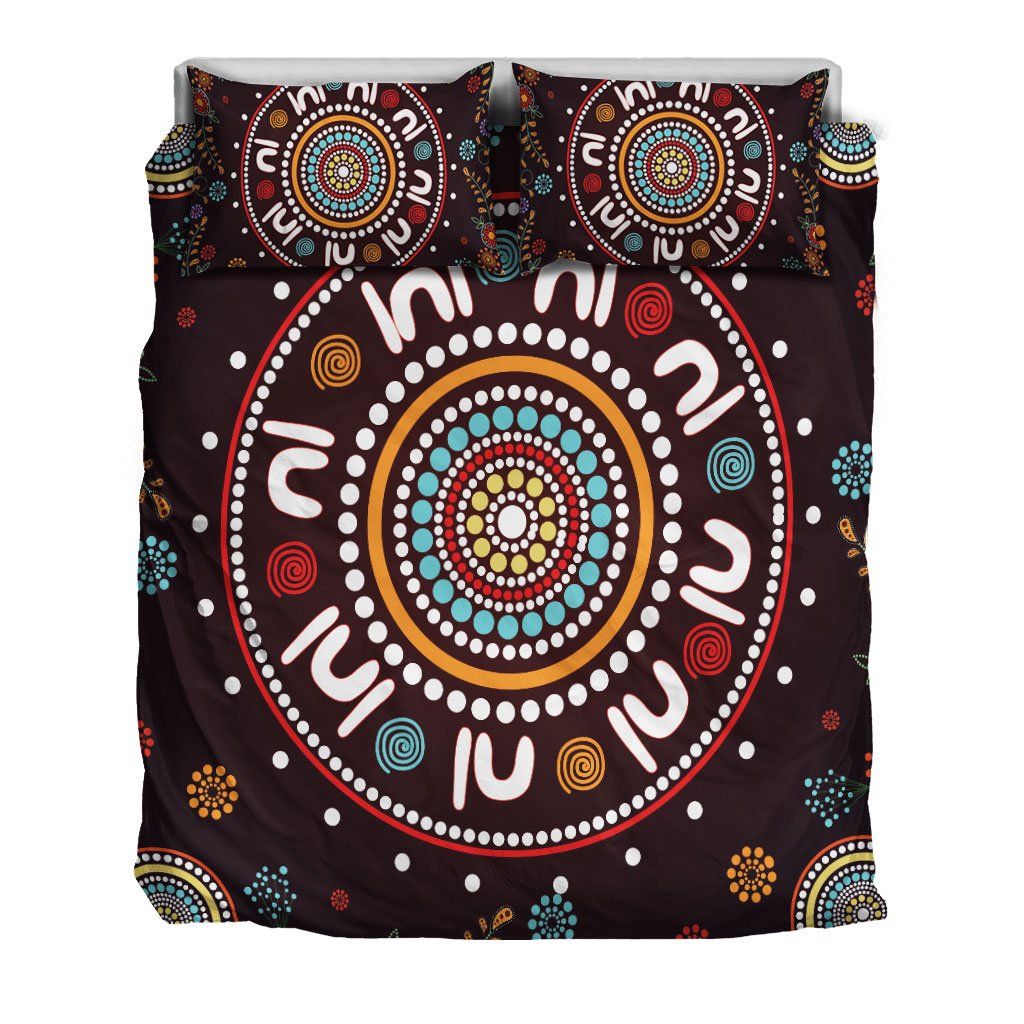 Aboriginal Bedding Set - Meeting Place Aboriginal Art Painting - Vibe Hoodie Shop