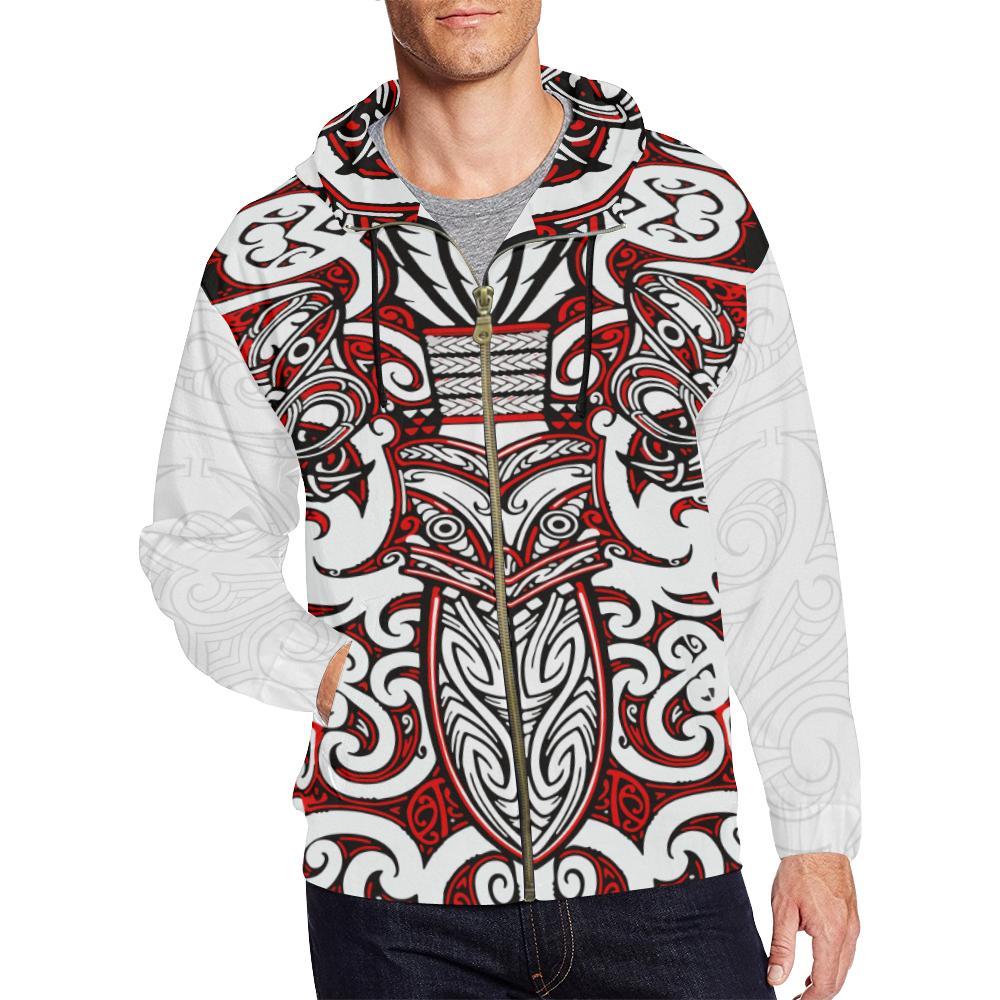 New Zealand Zip - Up Hoodie Maori Rugby - Vibe Hoodie Shop