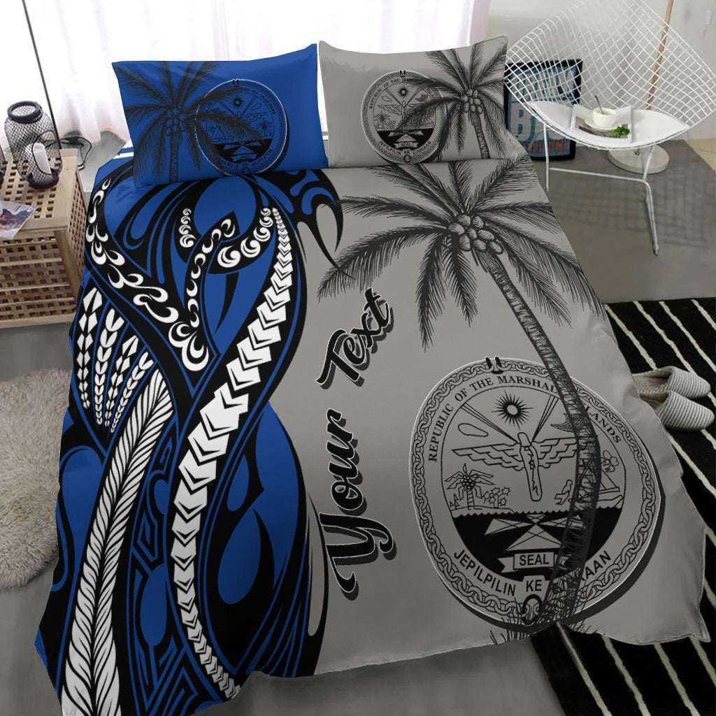 Marshall Islands Custom Personalized Bedding Set - Classical Coconut Tree - Vibe Hoodie Shop