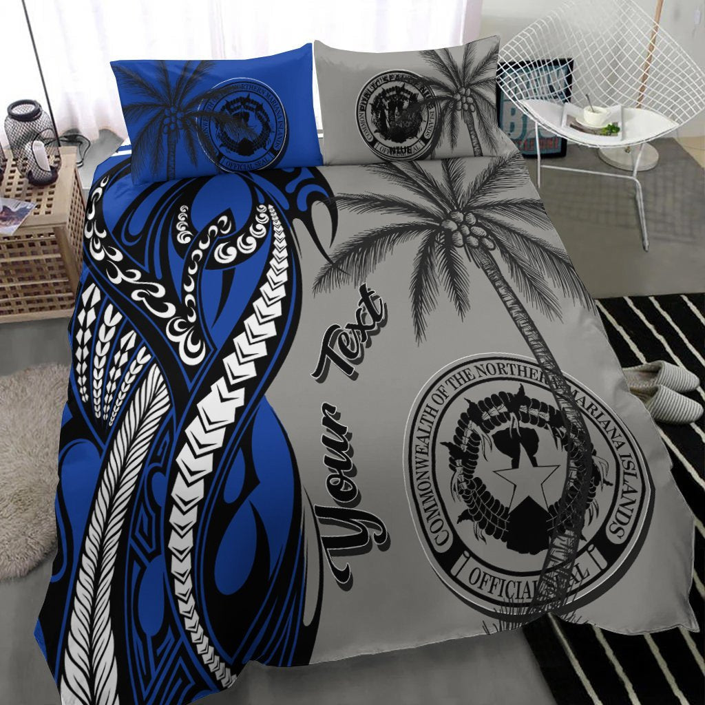 Northern Mariana Islands Custom Personalized Bedding Set - Classical Coconut Tree - Vibe Hoodie Shop