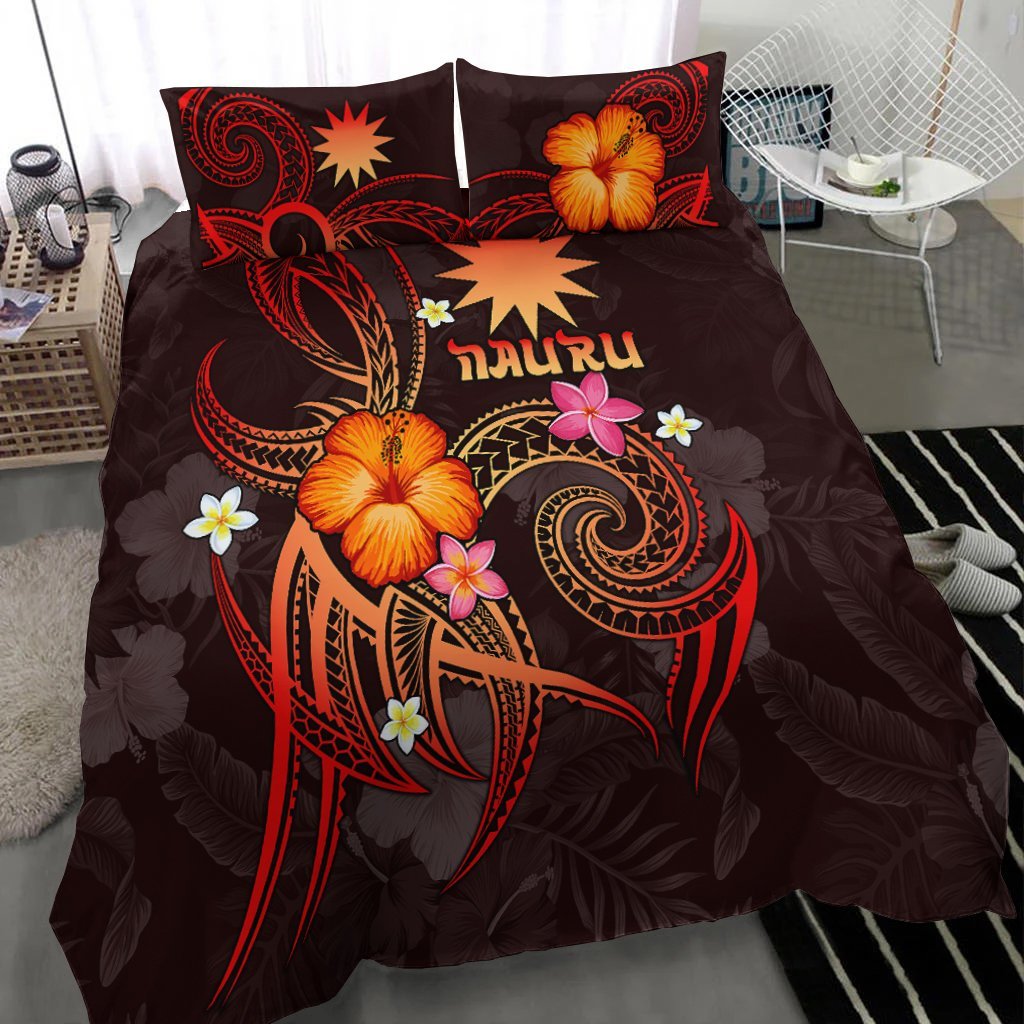Nauru Polynesian Bedding Set - Legend of Nauru (Red) - Vibe Hoodie Shop