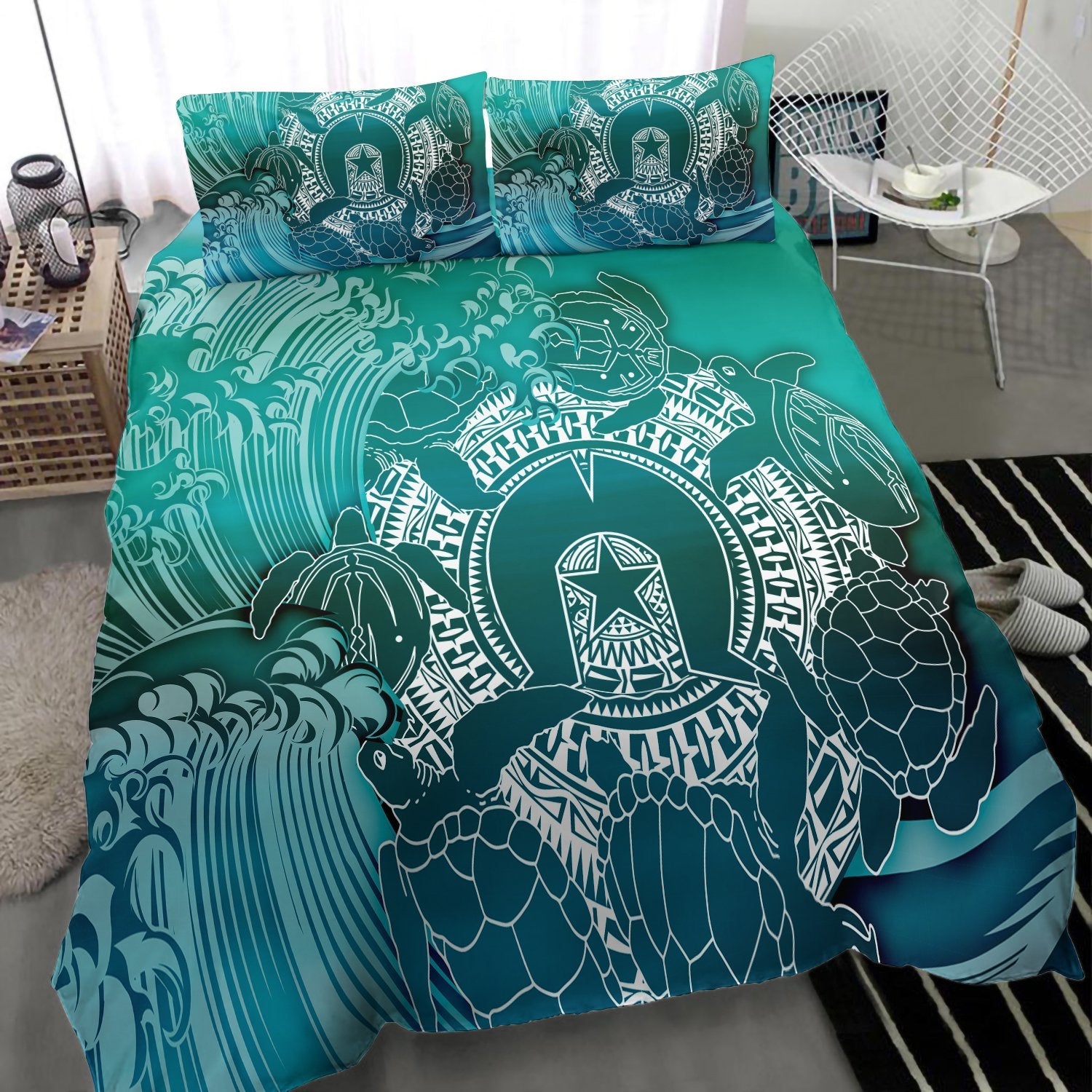 Aboriginal Bedding Set, Torres Strait Islands in Wave - Vibe Hoodie Shop