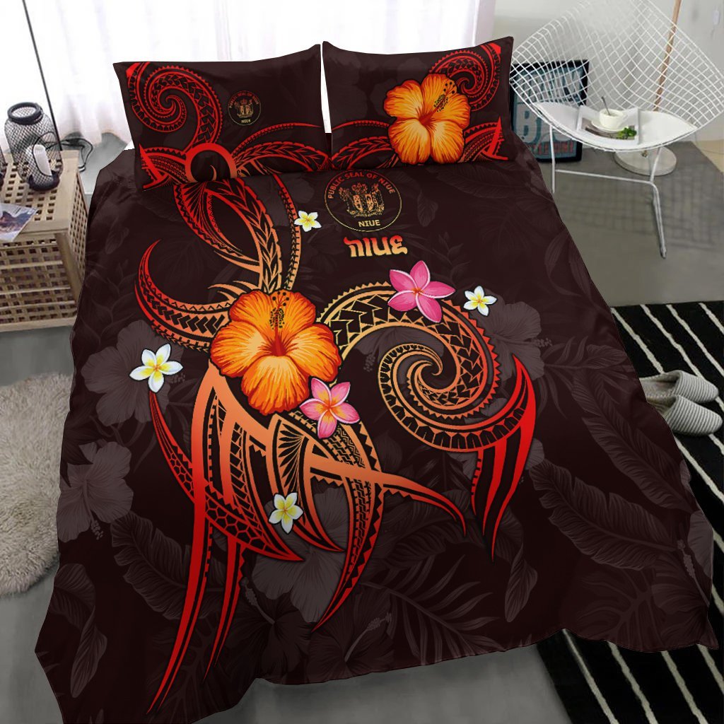 Niue Polynesian Bedding Set - Legend of Niue (Red) - Vibe Hoodie Shop