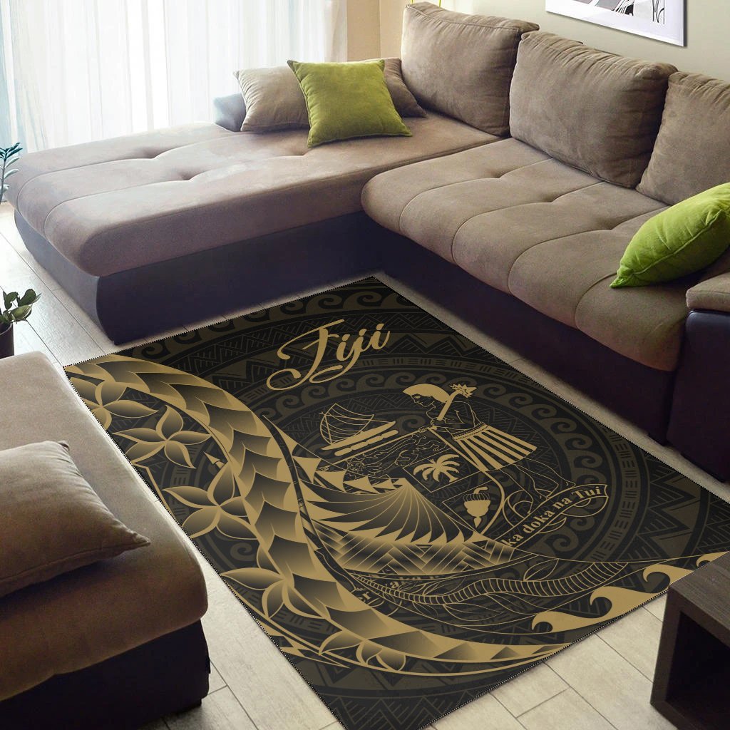 Fiji Area Rug - Polynesian Pattern Style Gold Color - Vibe Hoodie Shop