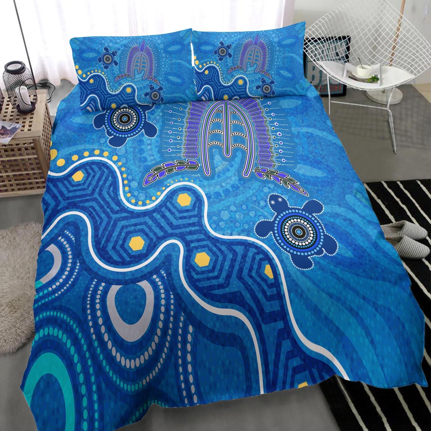 Torres Strait Bedding Set - Dhari And Turtle - Vibe Hoodie Shop