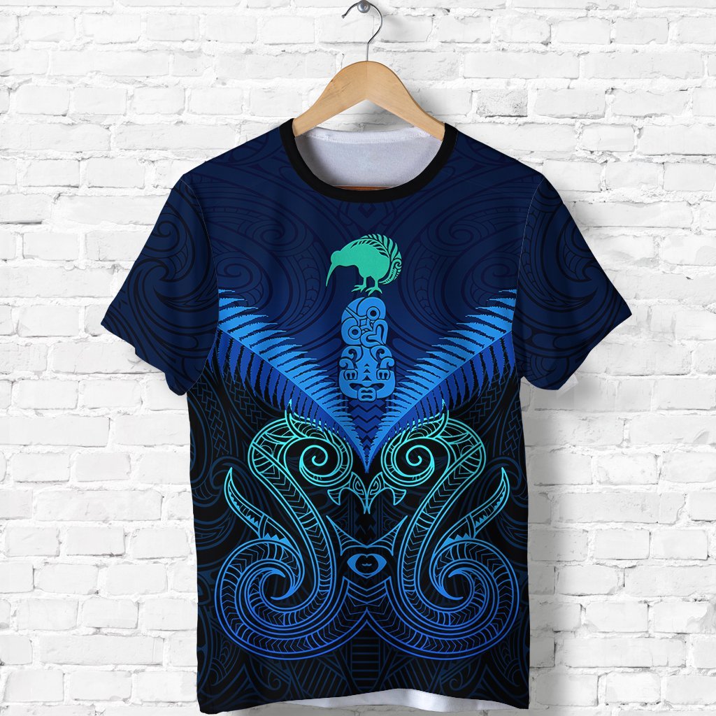 Maori Manaia New Zealand T shirt Blue - Vibe Hoodie Shop