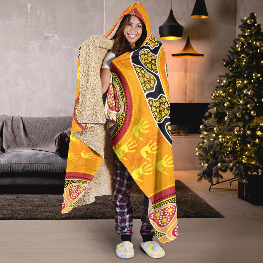 hooded-blanket-aboriginal-unique-style-snake-orange-color-2021
