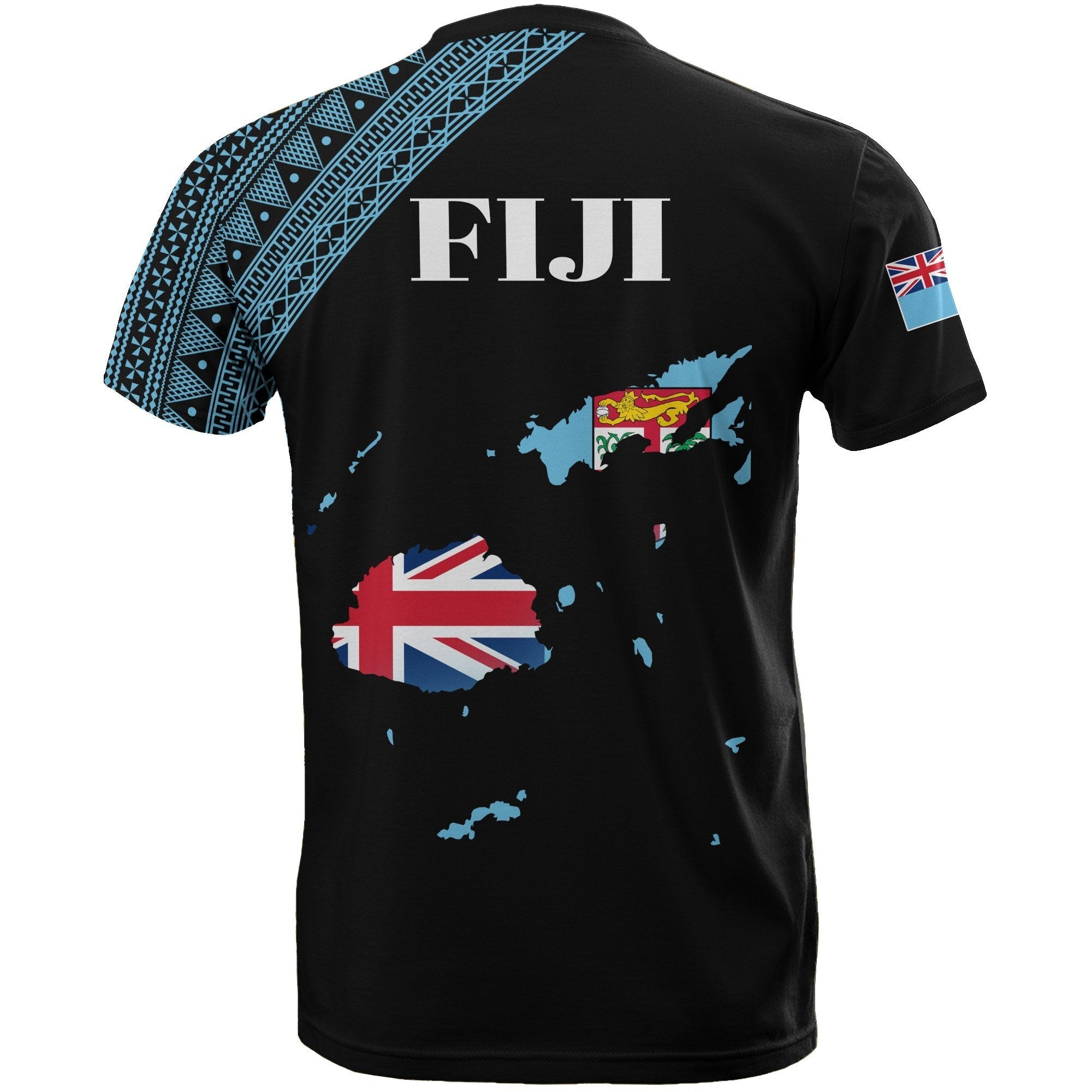 Fiji Map T shirt Black Style 03 - Vibe Hoodie Shop