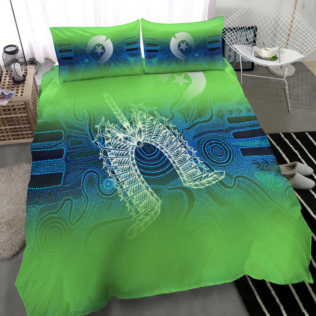 Torres Strait Islands Bedding Set - Indigenous Dot Painting Art - - Vibe Hoodie Shop