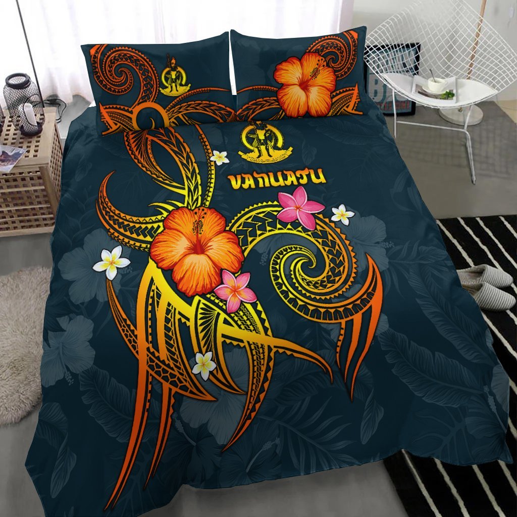 Vanuatu Polynesian Bedding Set - Legend of Vanuatu (Blue) - Vibe Hoodie Shop