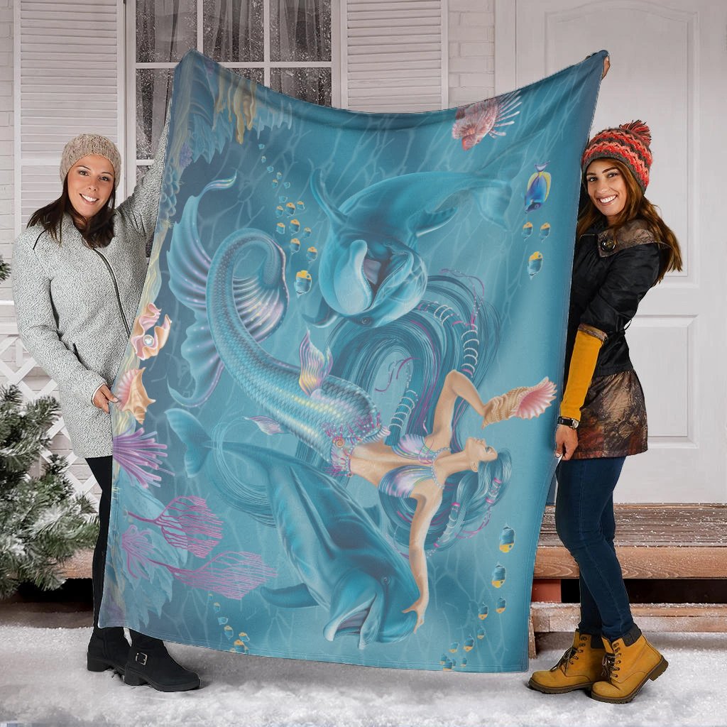 Blankets - Australia Beautiful Mermaid With Dolphin - Vibe Hoodie Shop