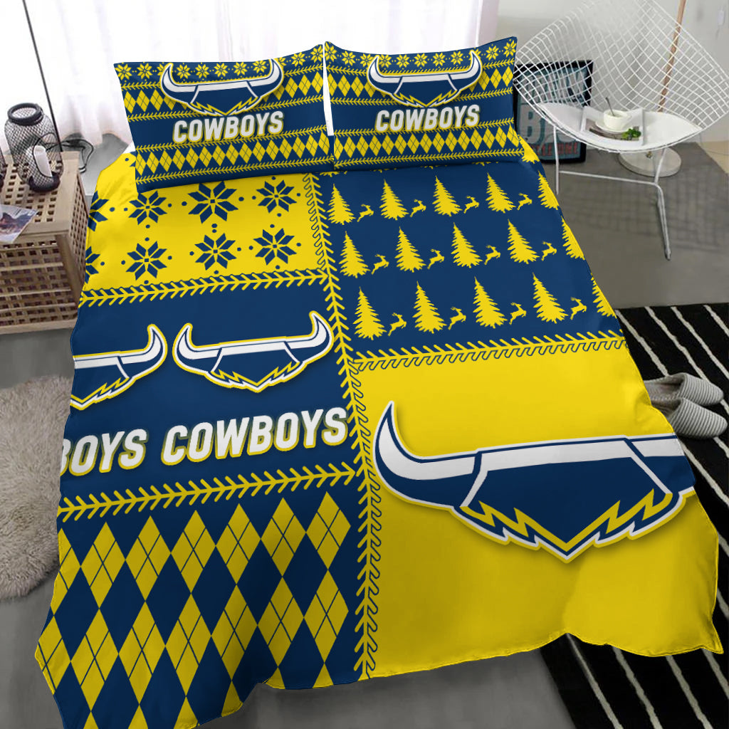 Cowboys Rugby Christmas 2022 Style Bedding Set - - Vibe Hoodie Shop