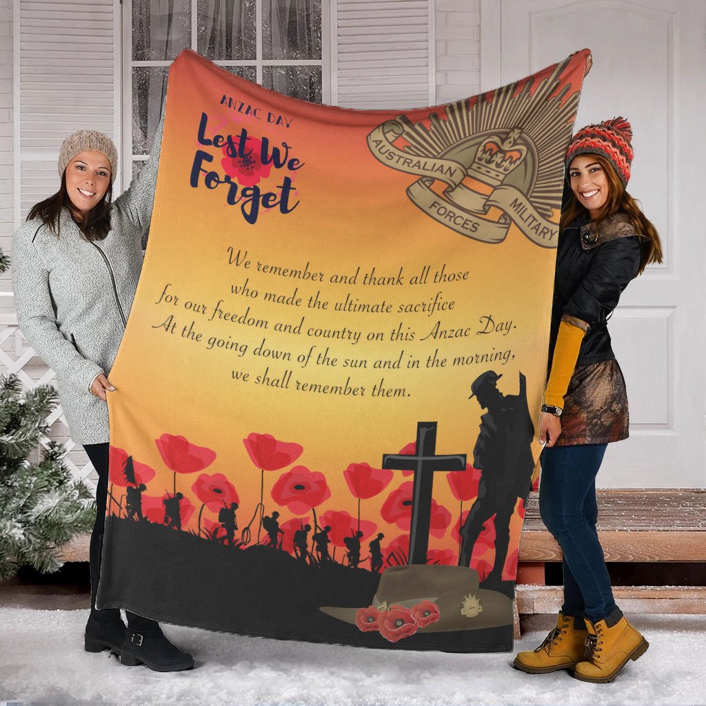 ANZAC Day Premium Blanket - Lest We Forget - Vibe Hoodie Shop