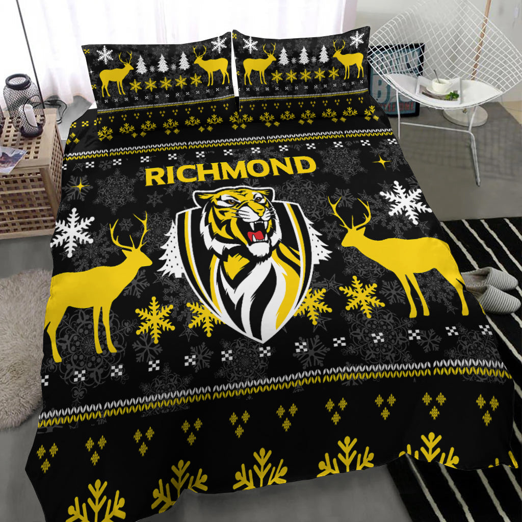 Richmond Football Club Bedding Set - Christmas Ugly Style - - Vibe Hoodie Shop