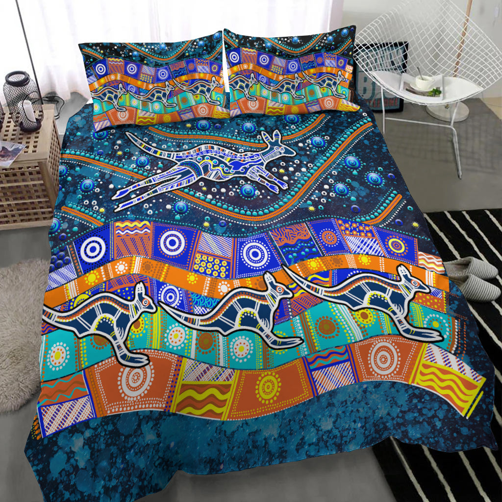 Australia Indigenous Bedding Set - Dot Painting Art - - Vibe Hoodie Shop