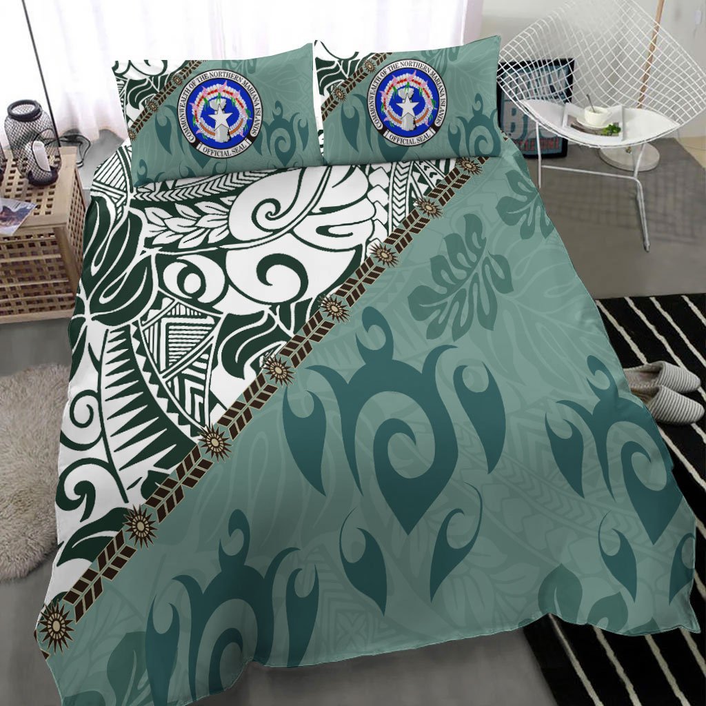 Northern Mariana Bedding Set - Leaves And Turtles - Vibe Hoodie Shop