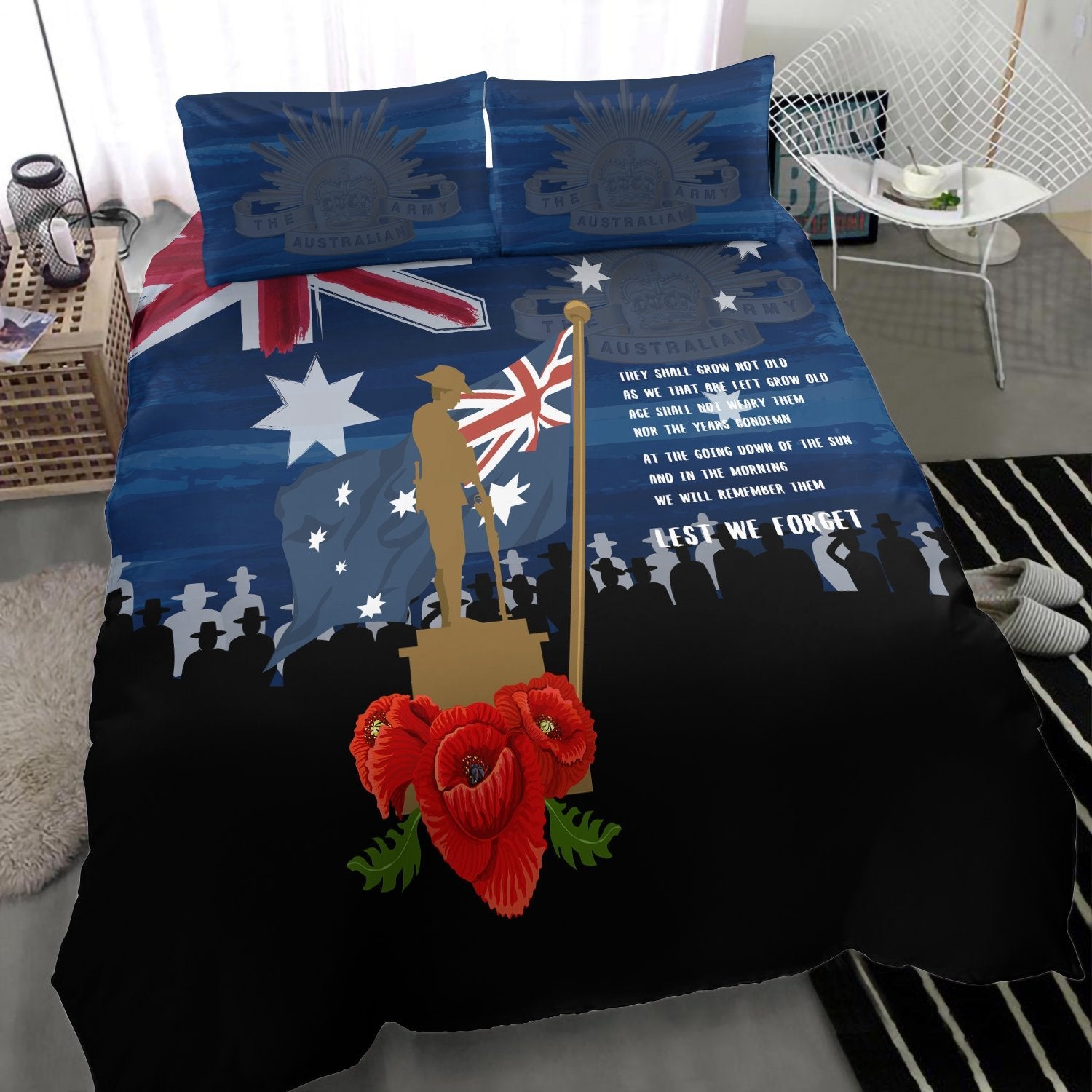 ANZAC Bedding Set - Always Remember Australian ANZAC Day - Vibe Hoodie Shop