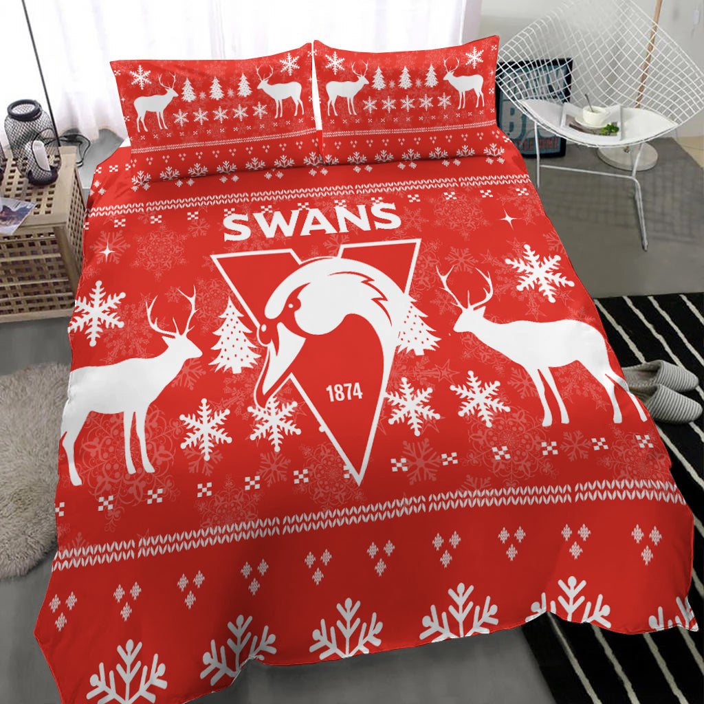 Sydney Swans Bedding Set - Christmas Ugly Style - - Vibe Hoodie Shop